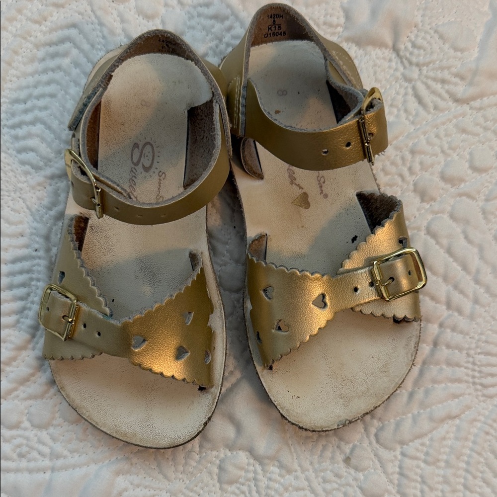 Sun-San Sweetheart Charming Gold and Tan Kids Sandals